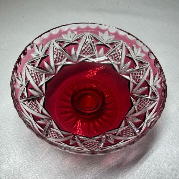 Nachtmann Lead Crystal Bowl Footed Overcatch Glass Candy Jewelry Vintage - Picture 2 of 4